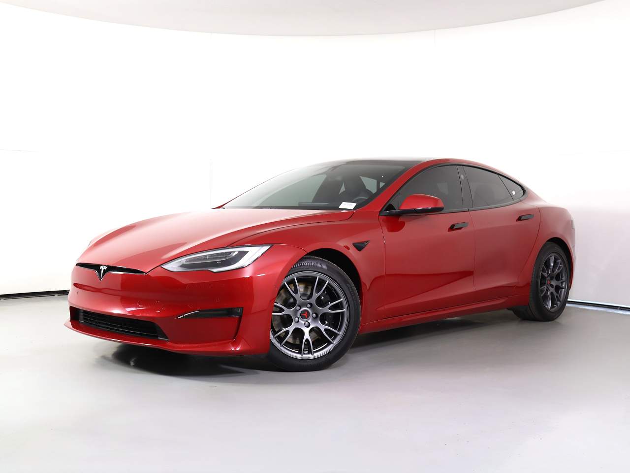 Red 2021 Tesla Model S Plaid AWD Sedan All-Wheel Drive 1-Speed Dual Clutch