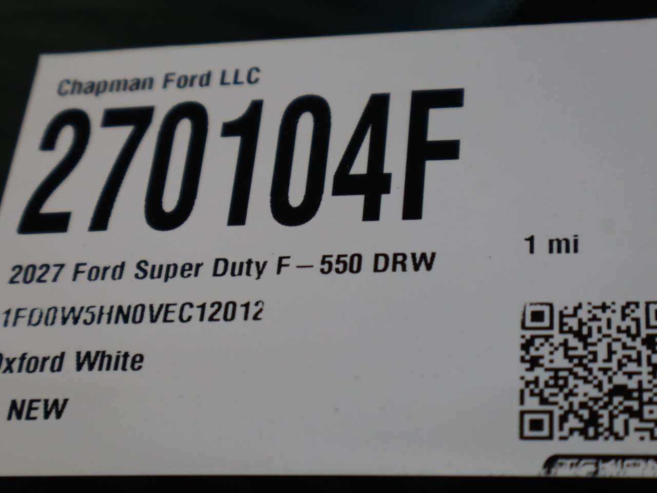 2027 Ford F-550 Super Duty Crew Cab Chassis