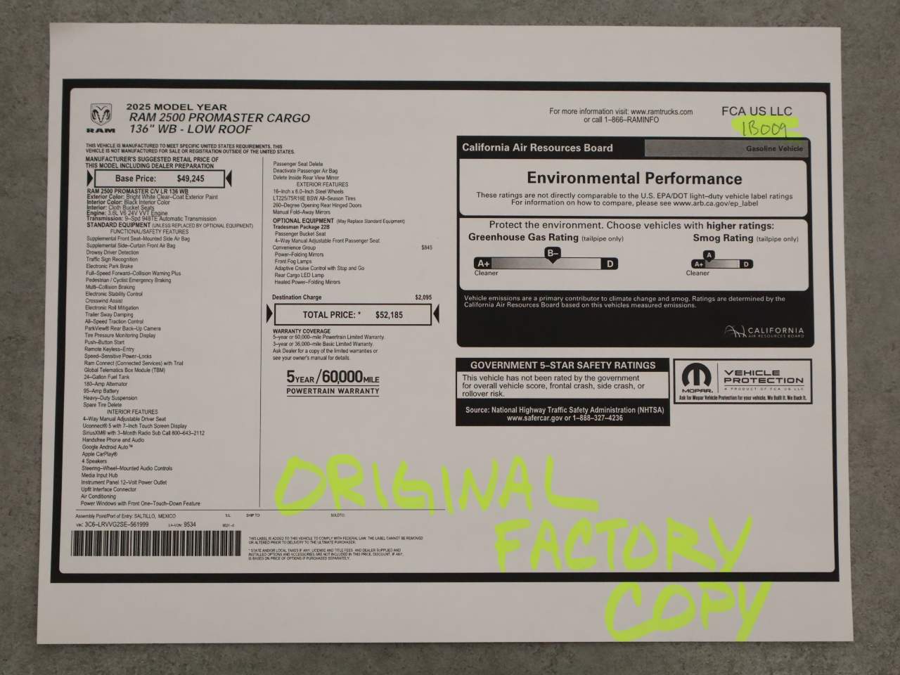 2025 Ram ProMaster Tradesman 2500