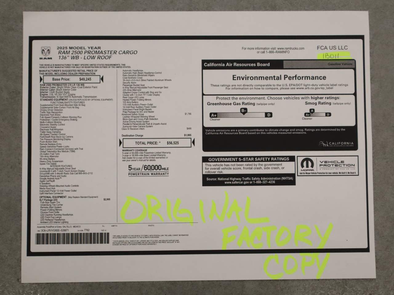 2025 Ram ProMaster Tradesman 2500