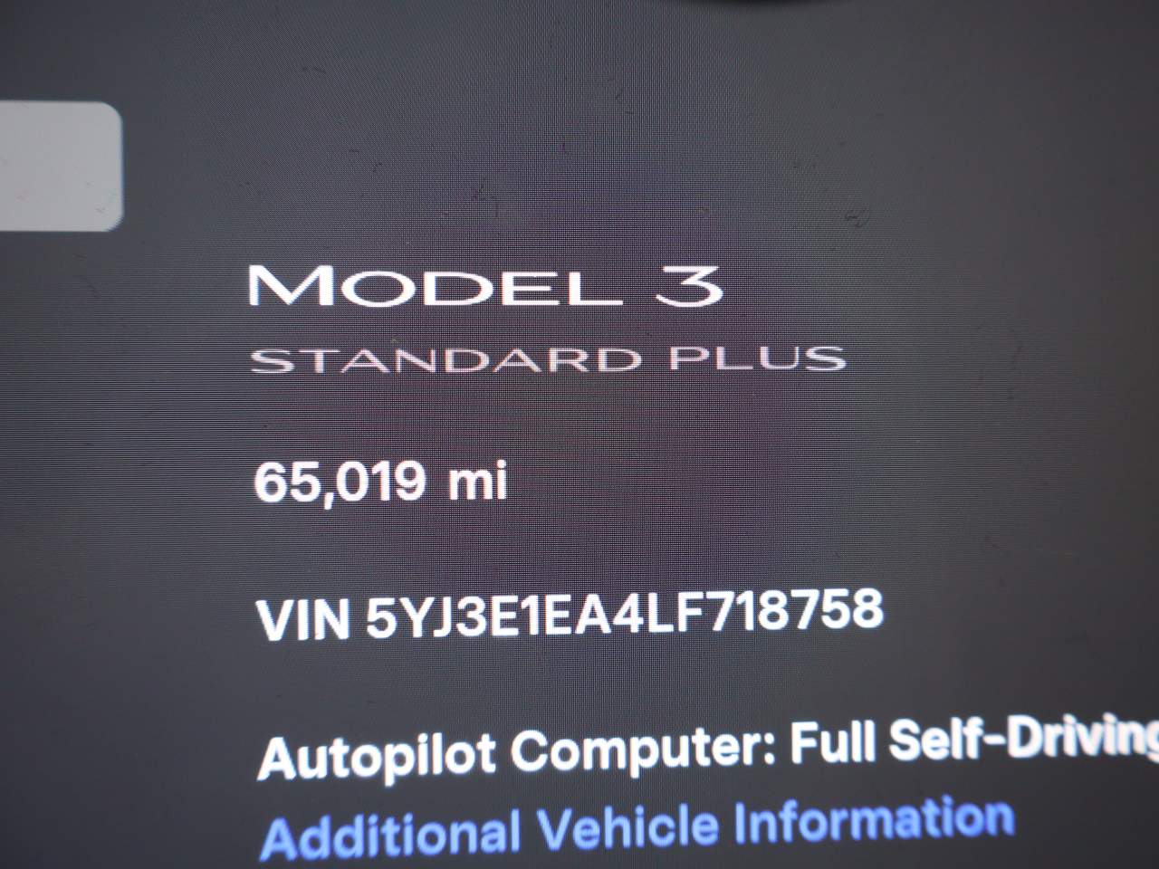 2020 Tesla Model 3 Standard Range Plus