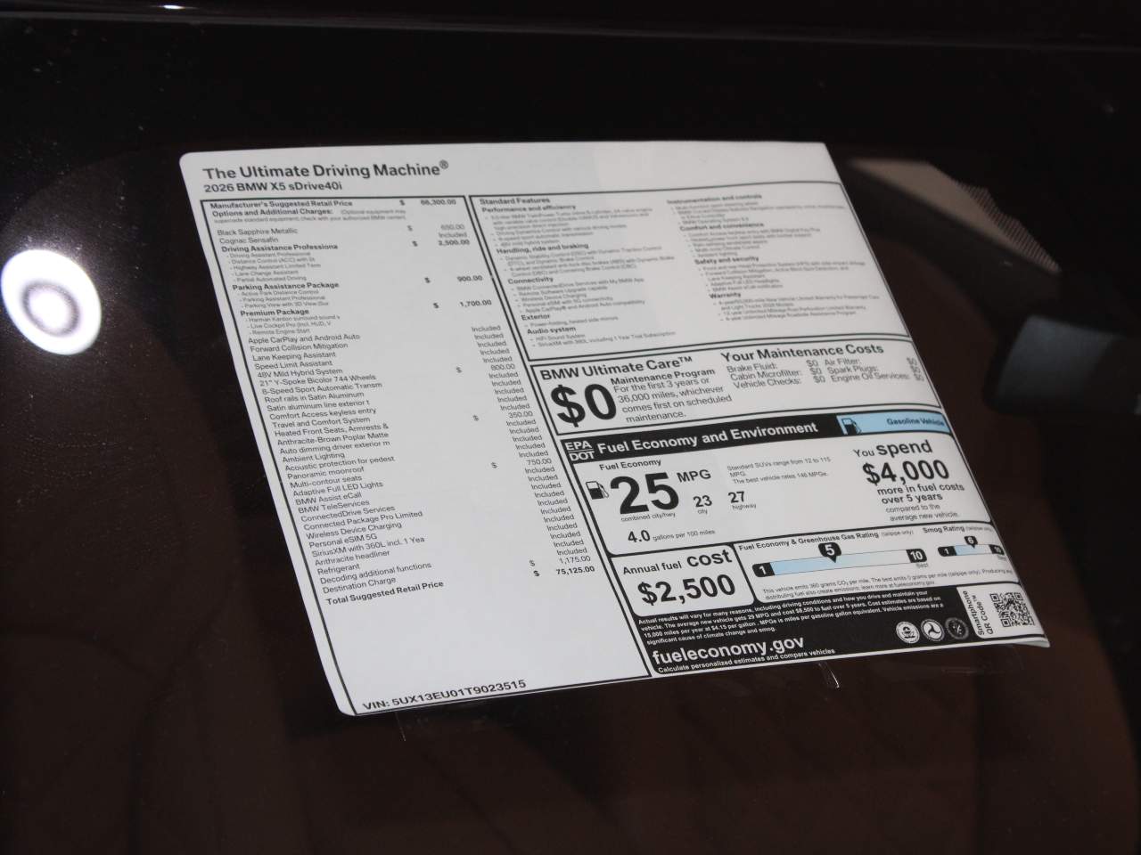 2026 BMW X5 4.0I SDR sDrive40i