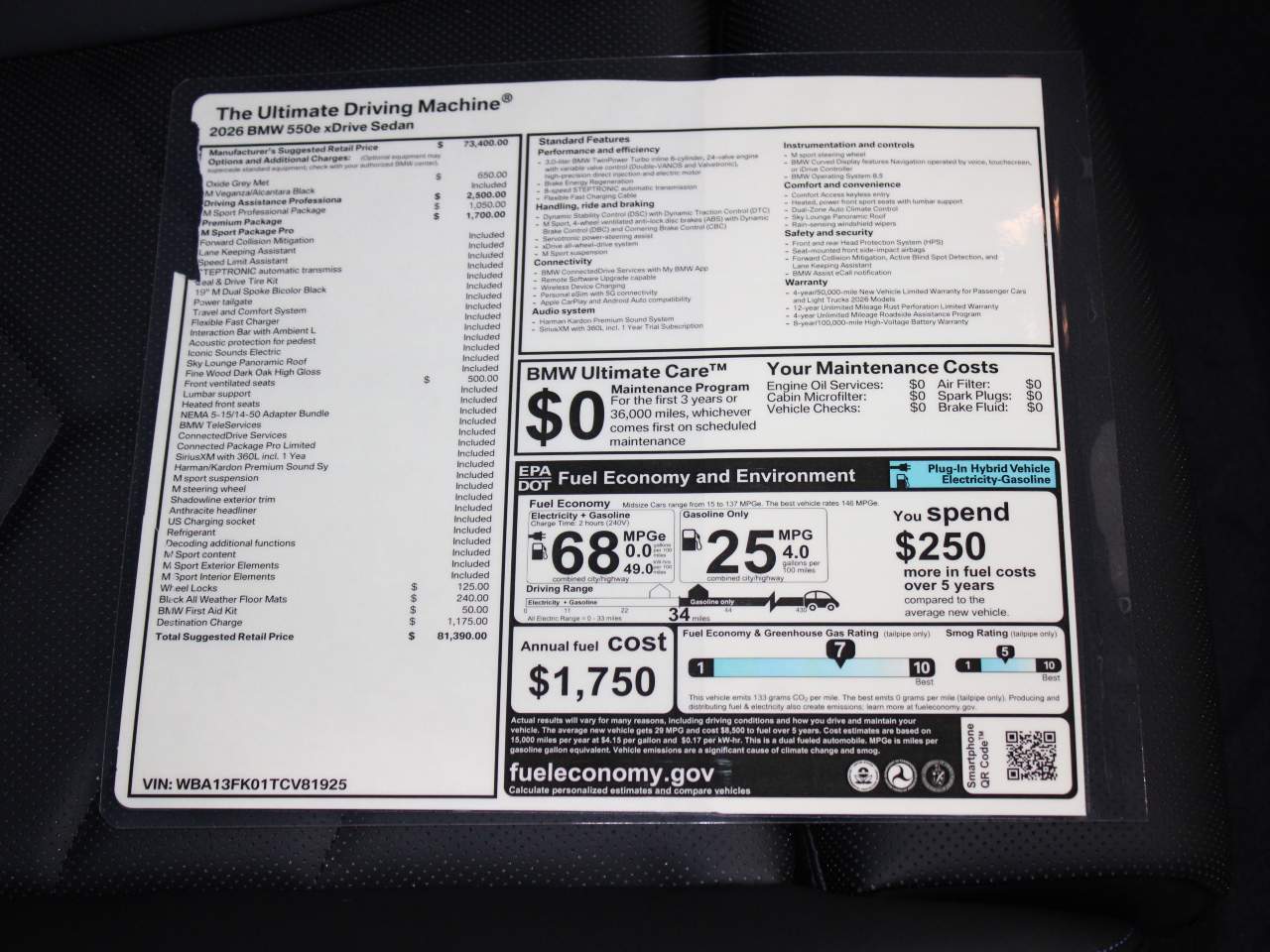 2026 BMW 5-Series 550e xDrive Sedan