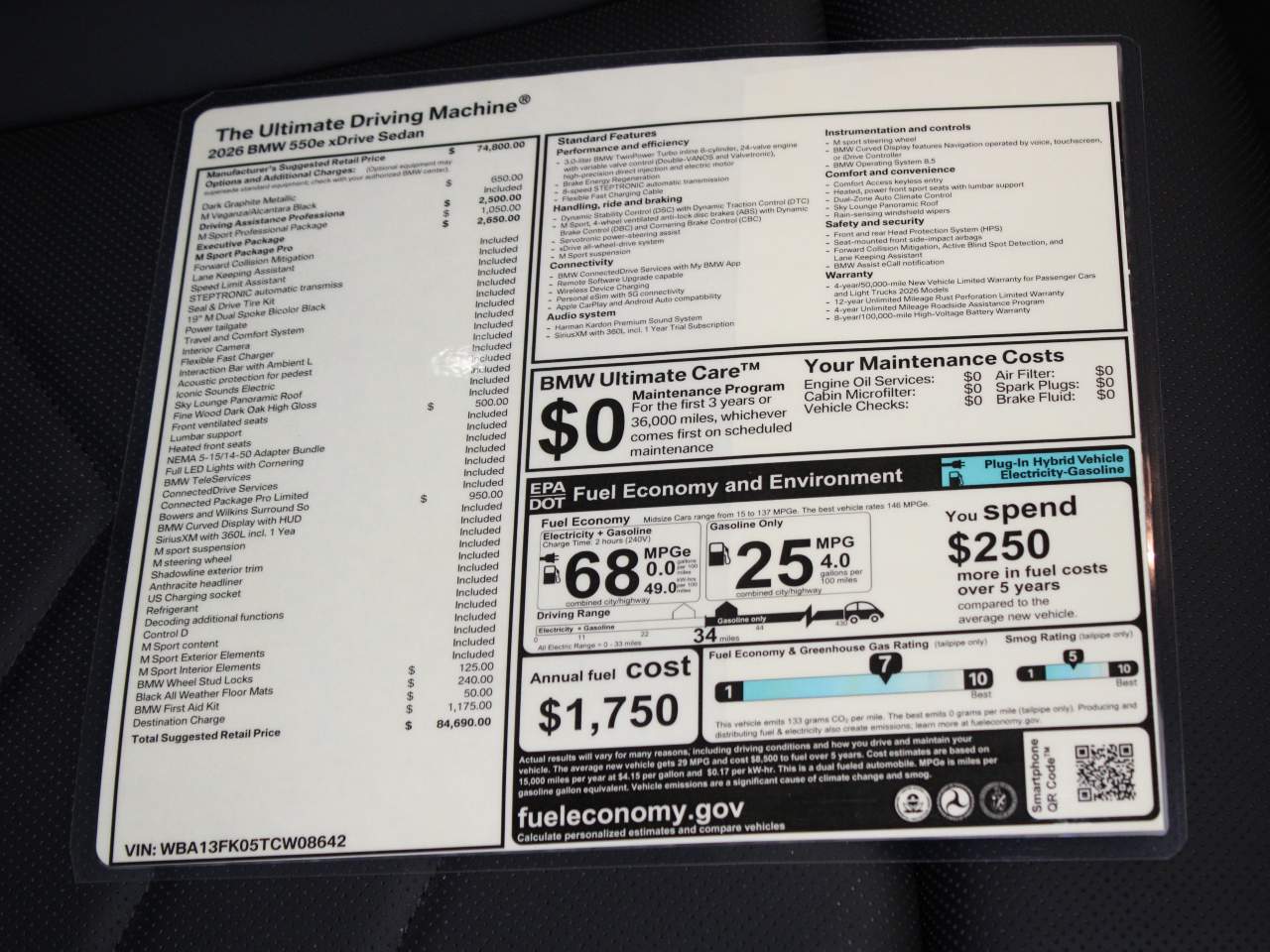 2026 BMW 5-Series 550e xDrive Sedan