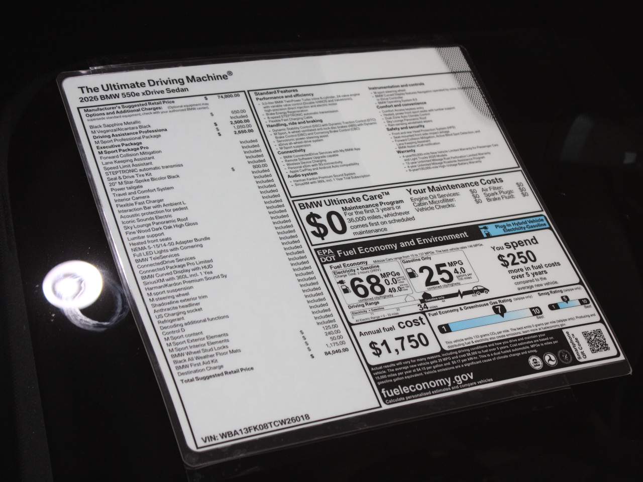 2026 BMW 5-Series 550e xDrive Sedan