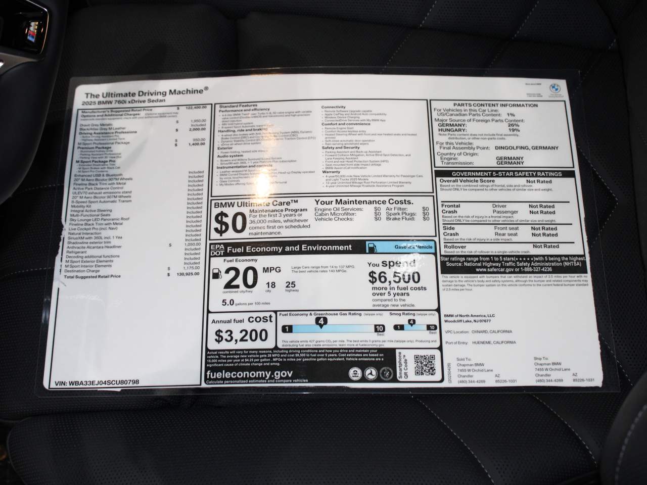 2025 BMW 7-Series 760i xDrive Sedan