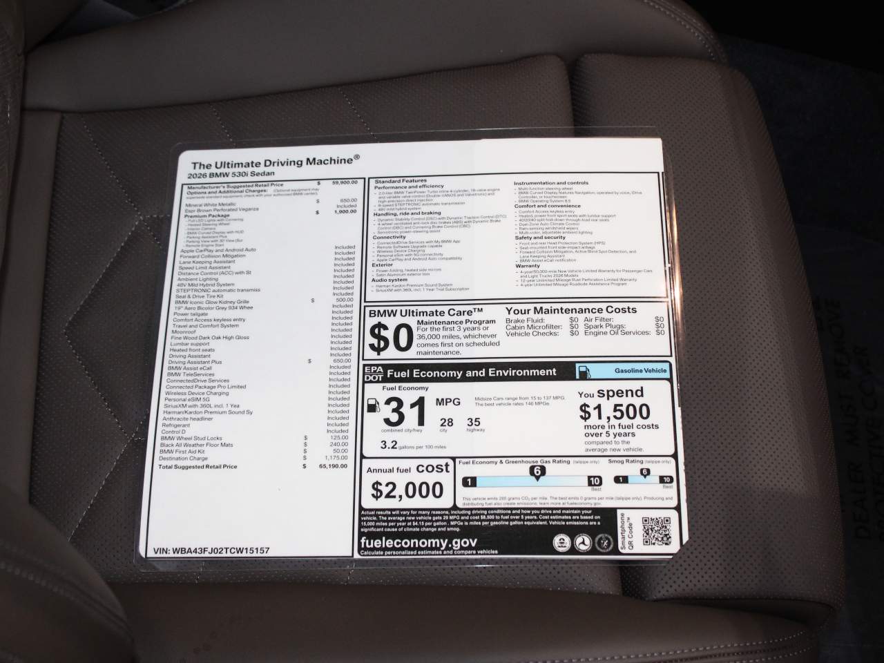 2026 BMW 5-Series 530i Sedan