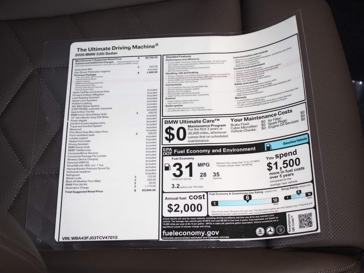 2026 BMW 5-Series 530i Sedan