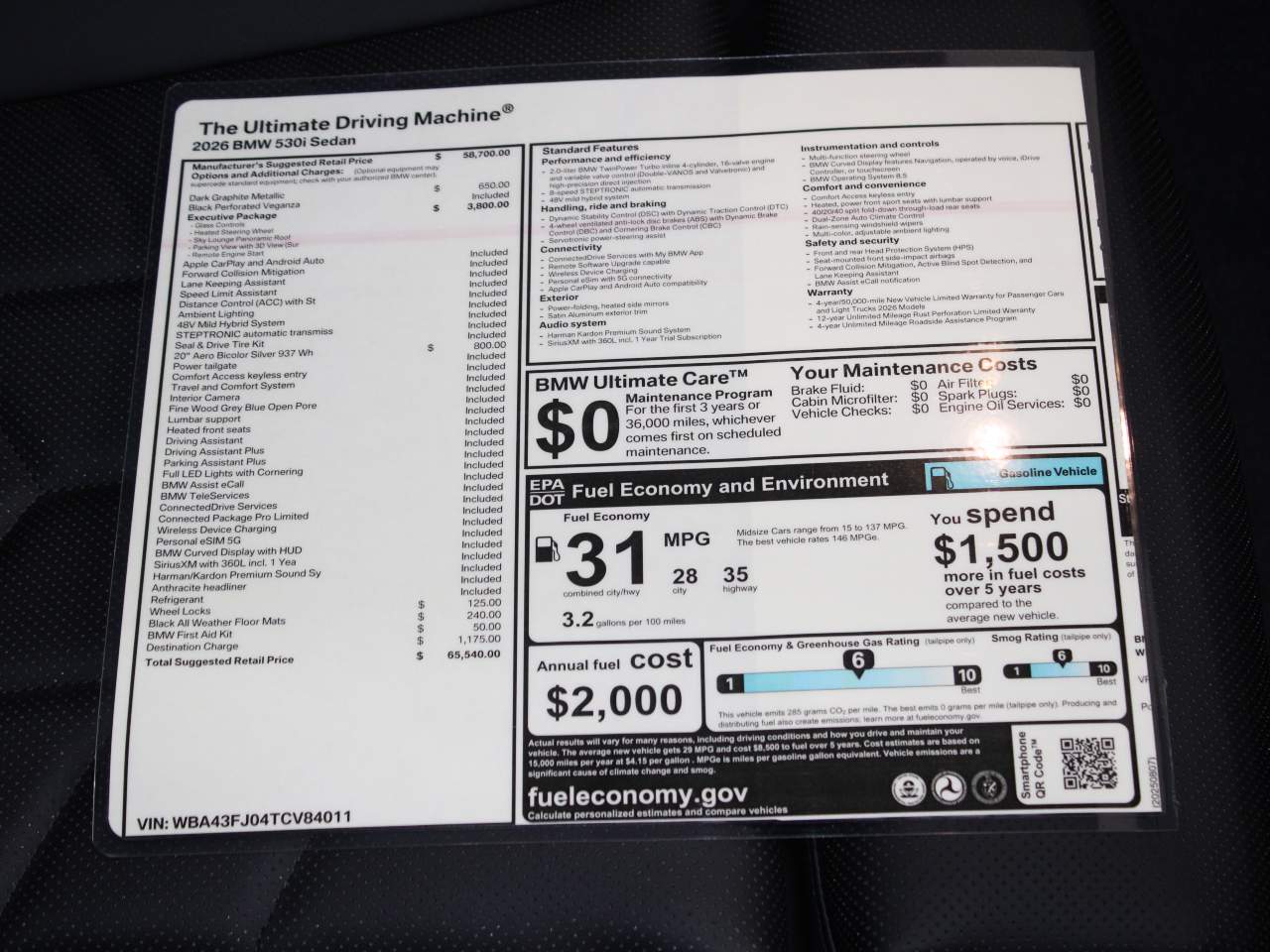 2026 BMW 5-Series 530i Sedan