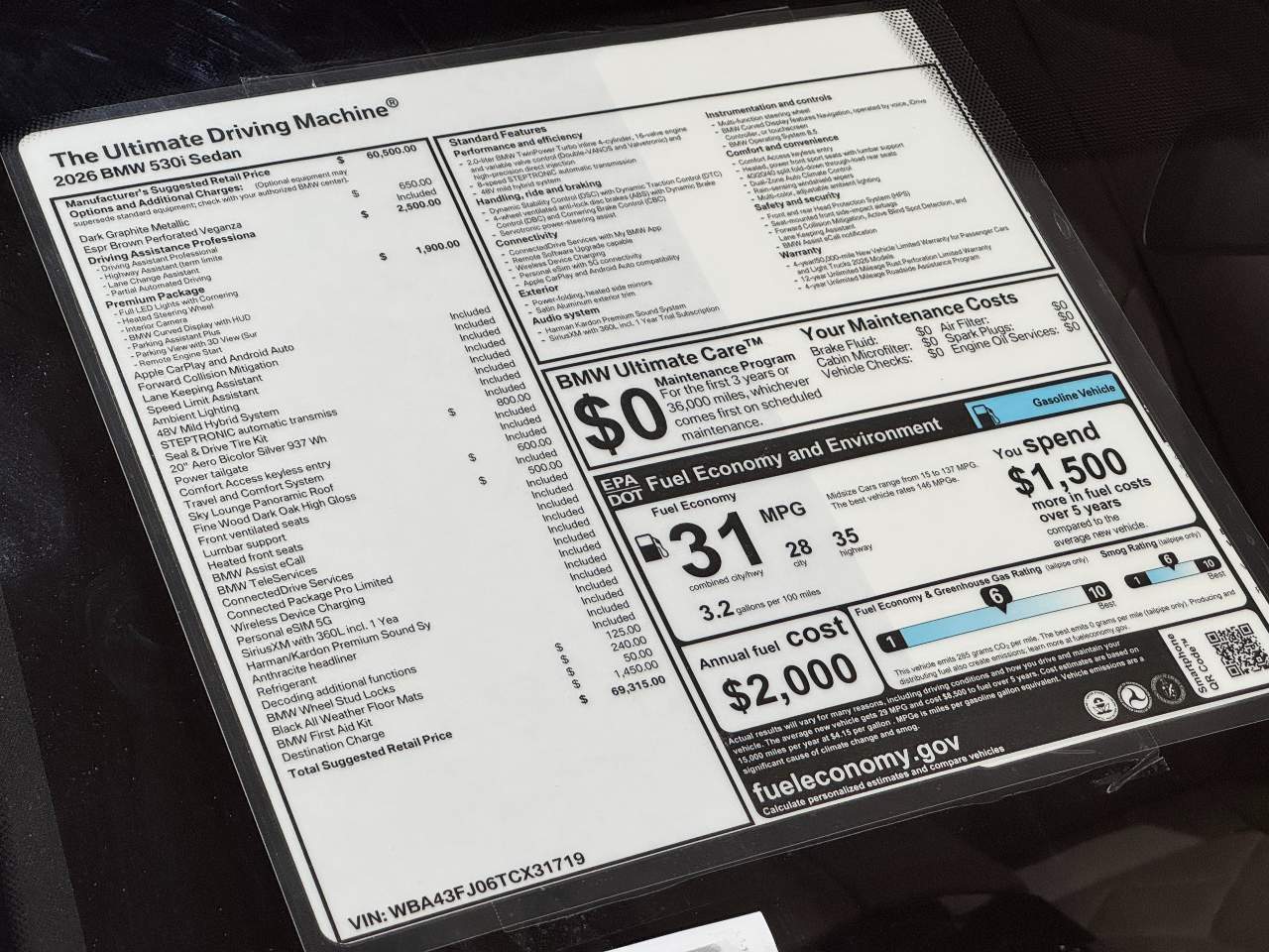 2026 BMW 5-Series 530i Sedan