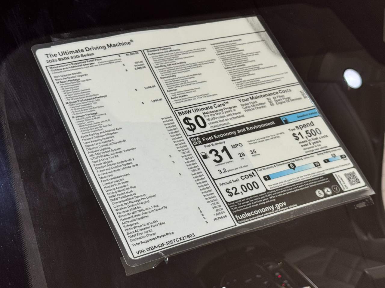 2026 BMW 5-Series 530i Sedan