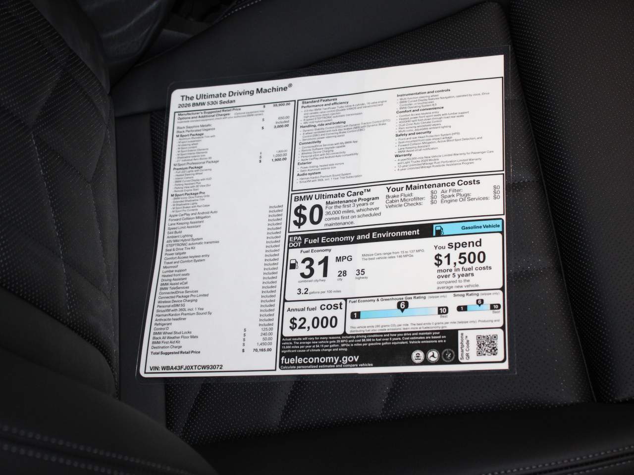 2026 BMW 5-Series 530i Sedan