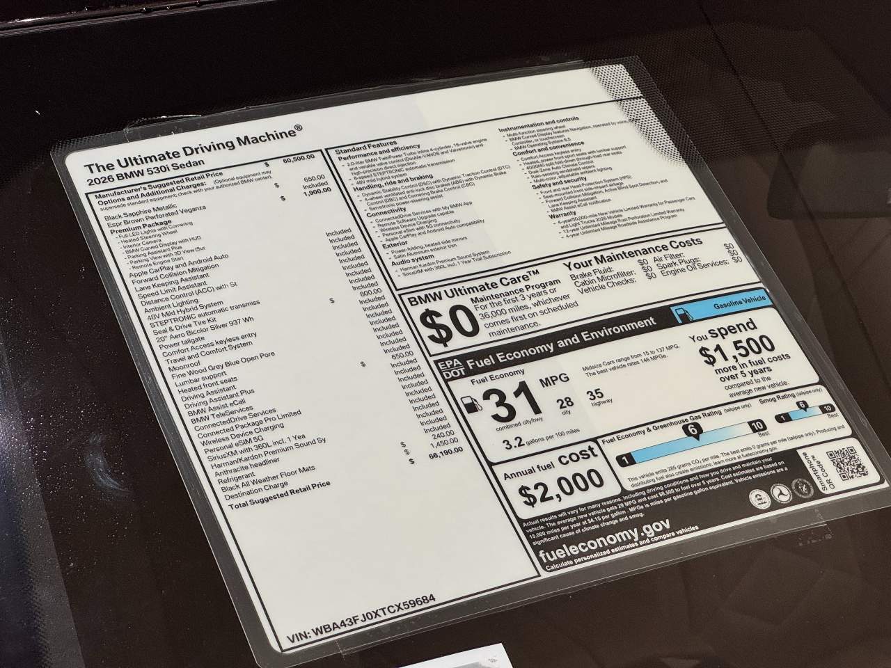 2026 BMW 5-Series 530i Sedan