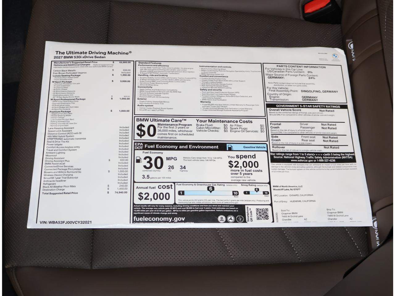 2027 BMW 5-Series 530i xDrive Sedan
