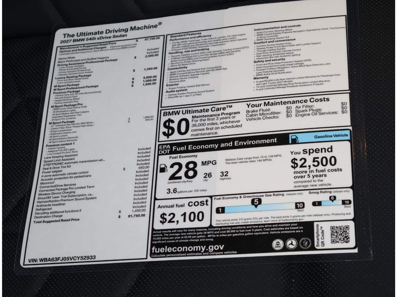 2027 BMW 5-Series 540i xDrive Sedan