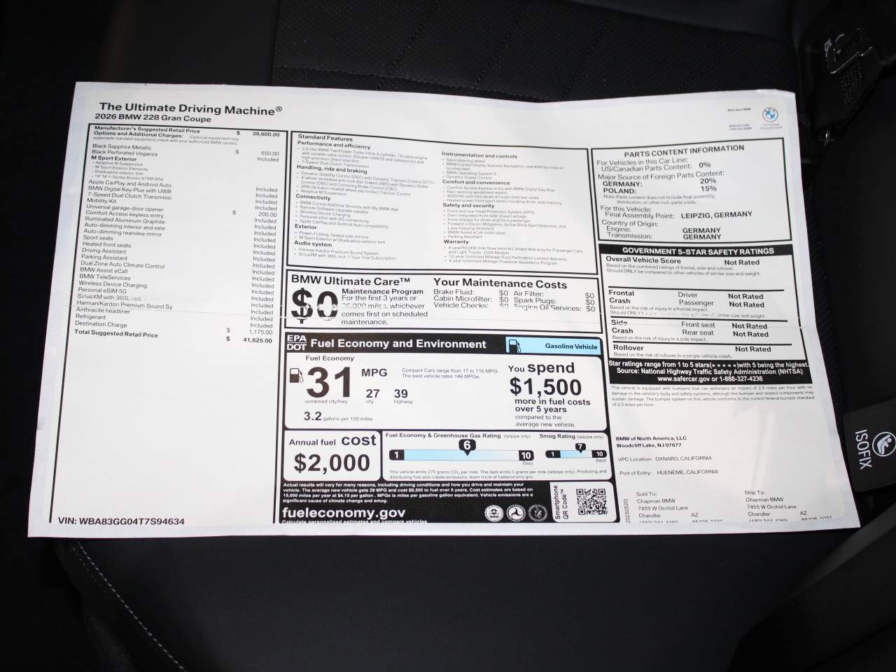 2026 BMW 2-Series 228 Gran Coupe Sedan