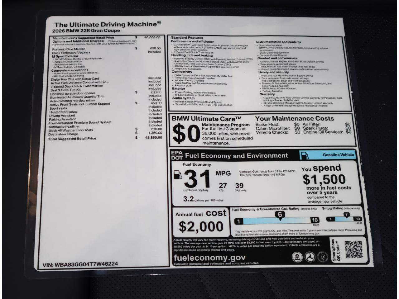 2026 BMW 2-Series 228 Gran Coupe