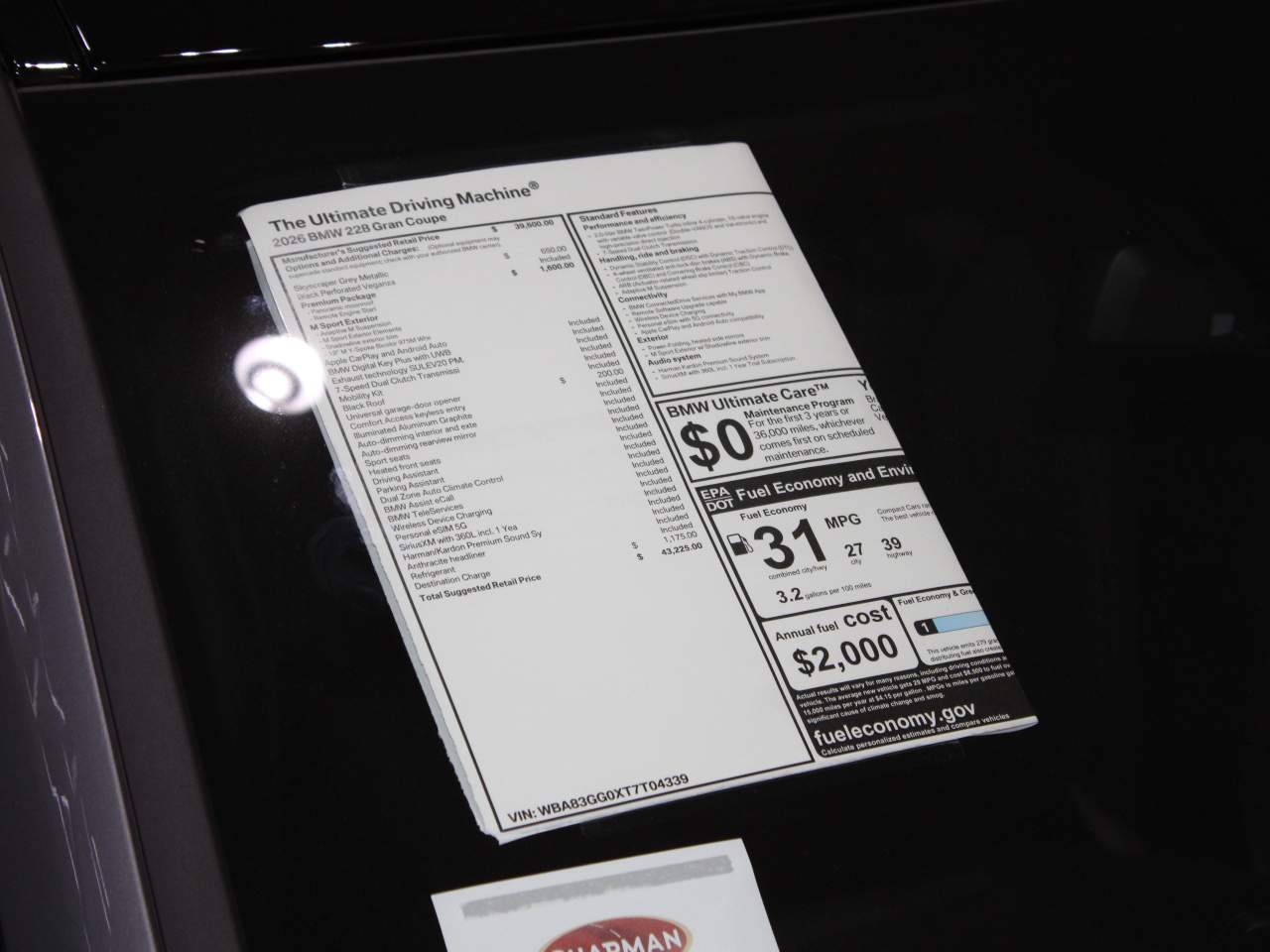 2026 BMW 2-Series 228 Gran Coupe Sedan