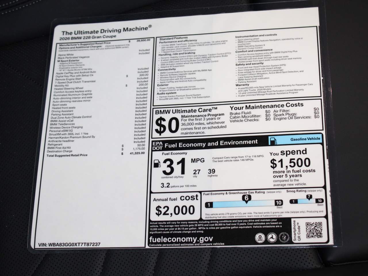 2026 BMW 2-Series 228 Gran Coupe Sedan