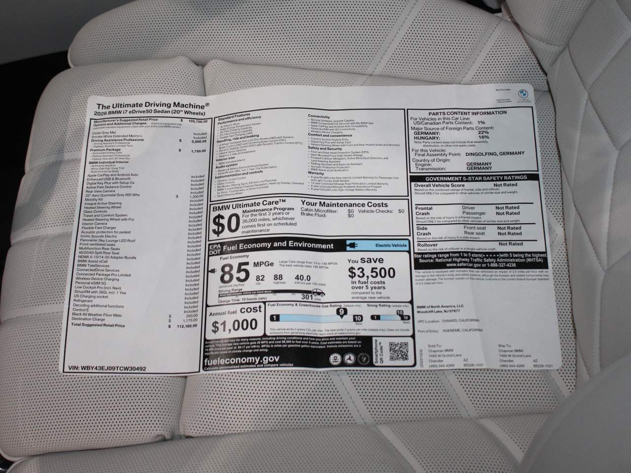 2026 BMW i7 eDrive50 Sedan