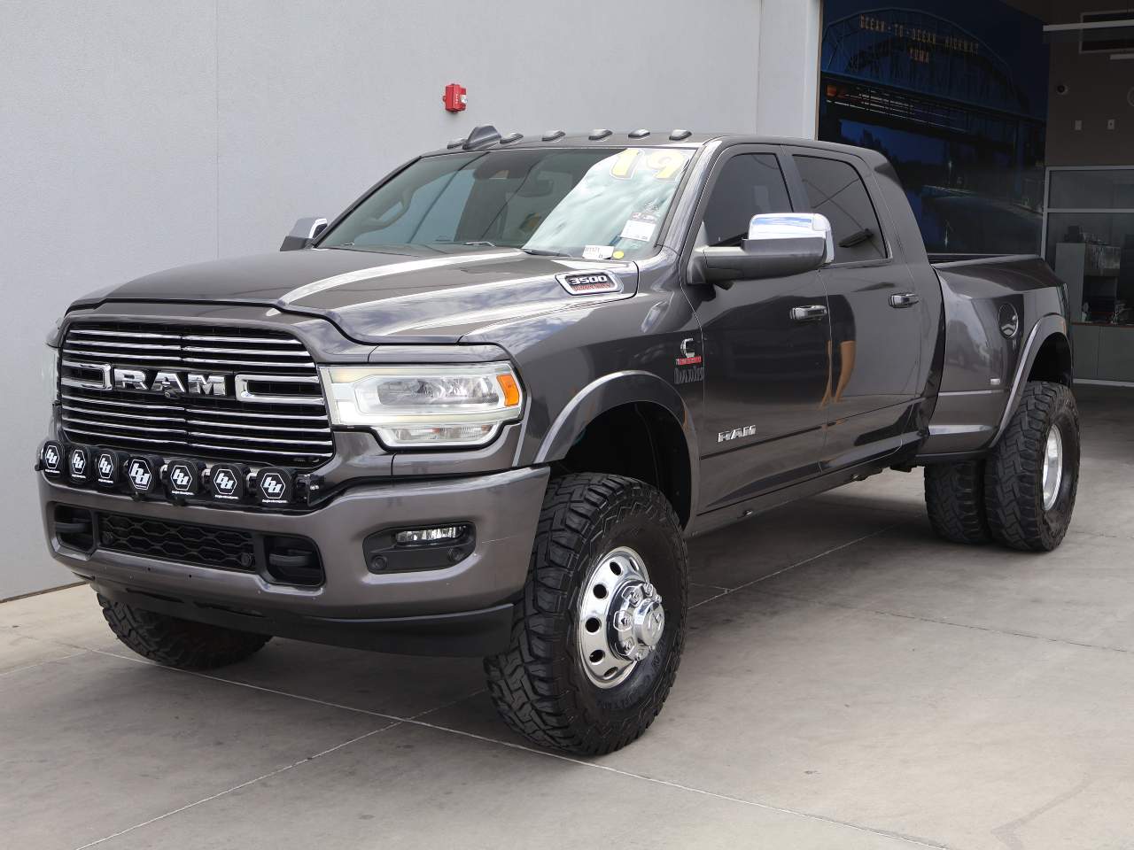 Gray (Granite Crystal Metallic Clear Coat) 2019 RAM 3500 Laramie Mega Cab DRW 4WD Pickup Truck Four-Wheel Drive 6-Speed Automatic