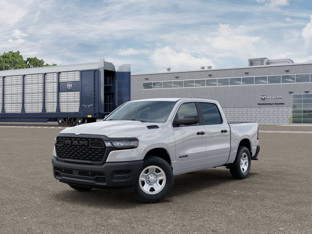 Bright White 2026 RAM 1500 Tradesman Crew Cab 4WD Pickup Truck Four-Wheel Drive